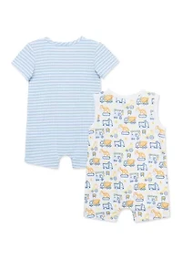Baby Boys Truck Zone 2-Pack Rompers