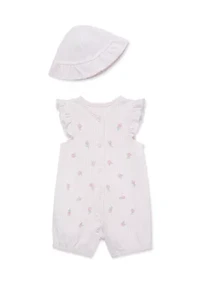 Toddler Girls Picnic Romper with Hat