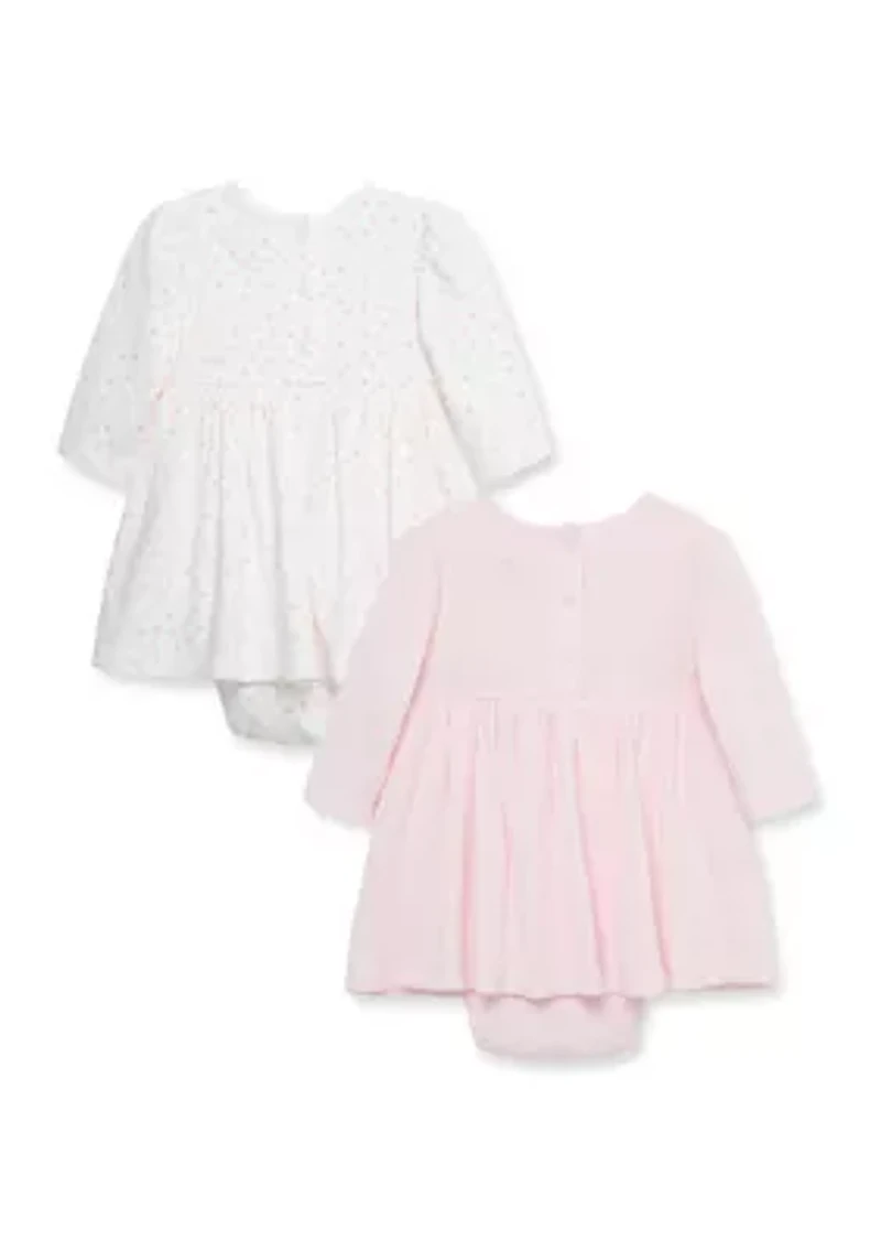 Baby Girls Charms Bodysuit Dresses - 2 Pack