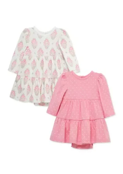 Baby Girls Floral 2 Pack Dresses