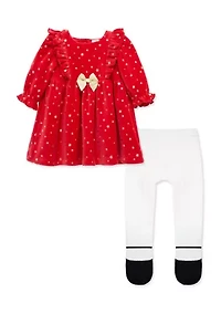 Baby Girls Shiny Stars Dress Set