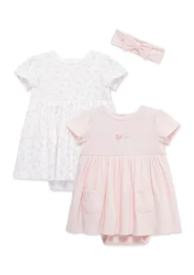 Baby Girls 2 Pack Bodysuit Dresses and Headband Set
