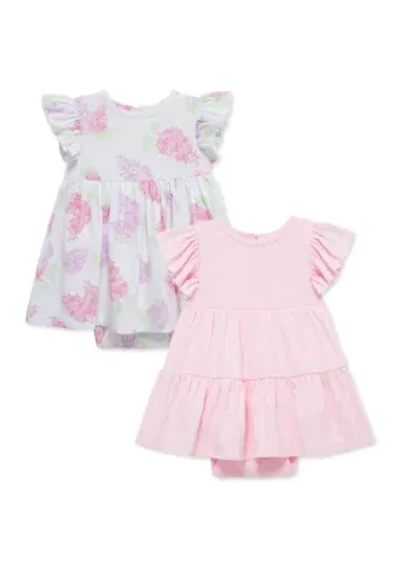 Baby Girls Lovely Lilacs 2-Pack Bodysuit Dresses