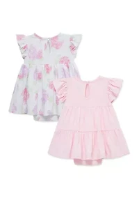 Baby Girls Lovely Lilacs 2-Pack Bodysuit Dresses