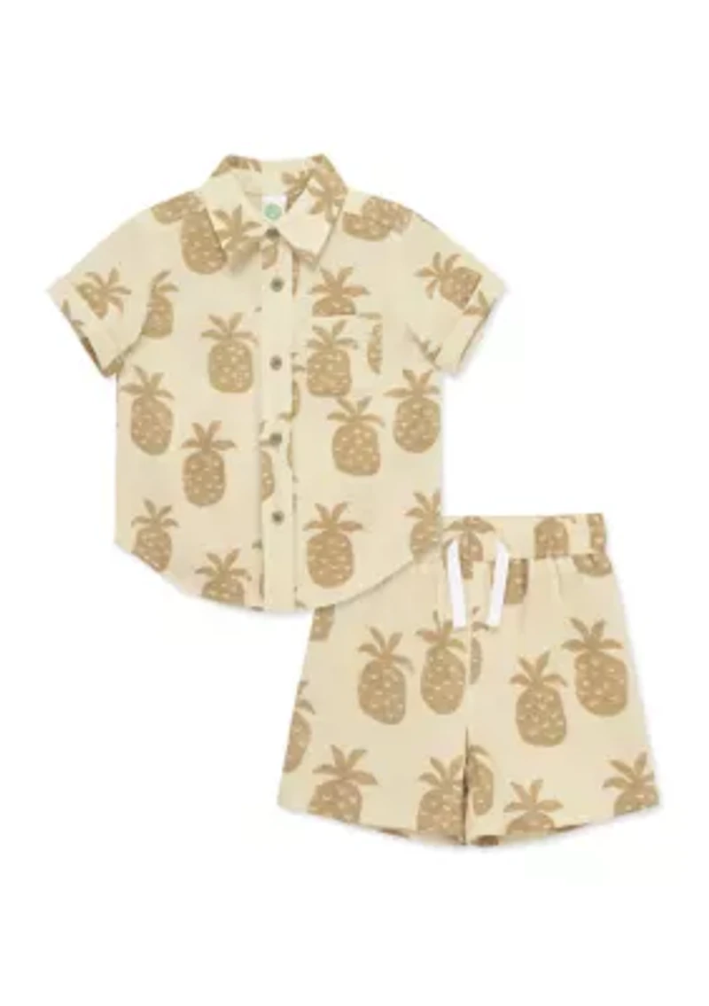 Baby Boys Pineapple Woven Shorts Set