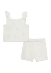 Baby Girls Cherry Pointelle Knit Set