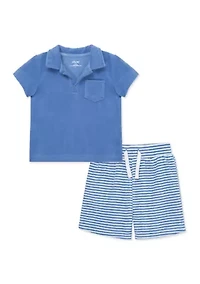 Baby Girls Blue Terry Set