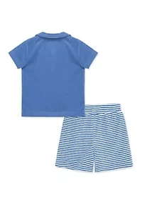 Baby Girls Blue Terry Set