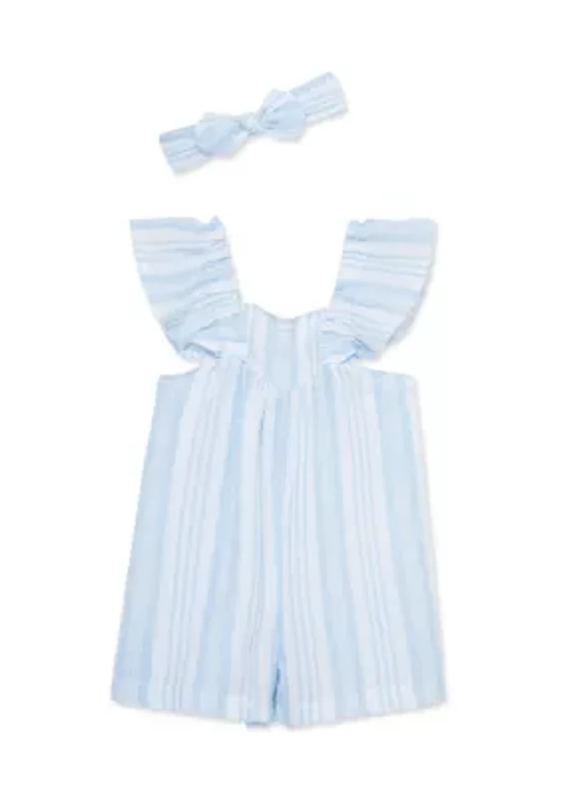 Baby Girls Stripe Woven Romper