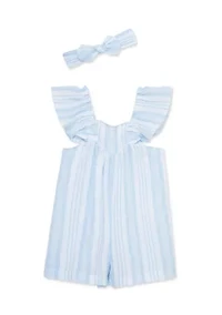 Baby Girls Stripe Woven Romper