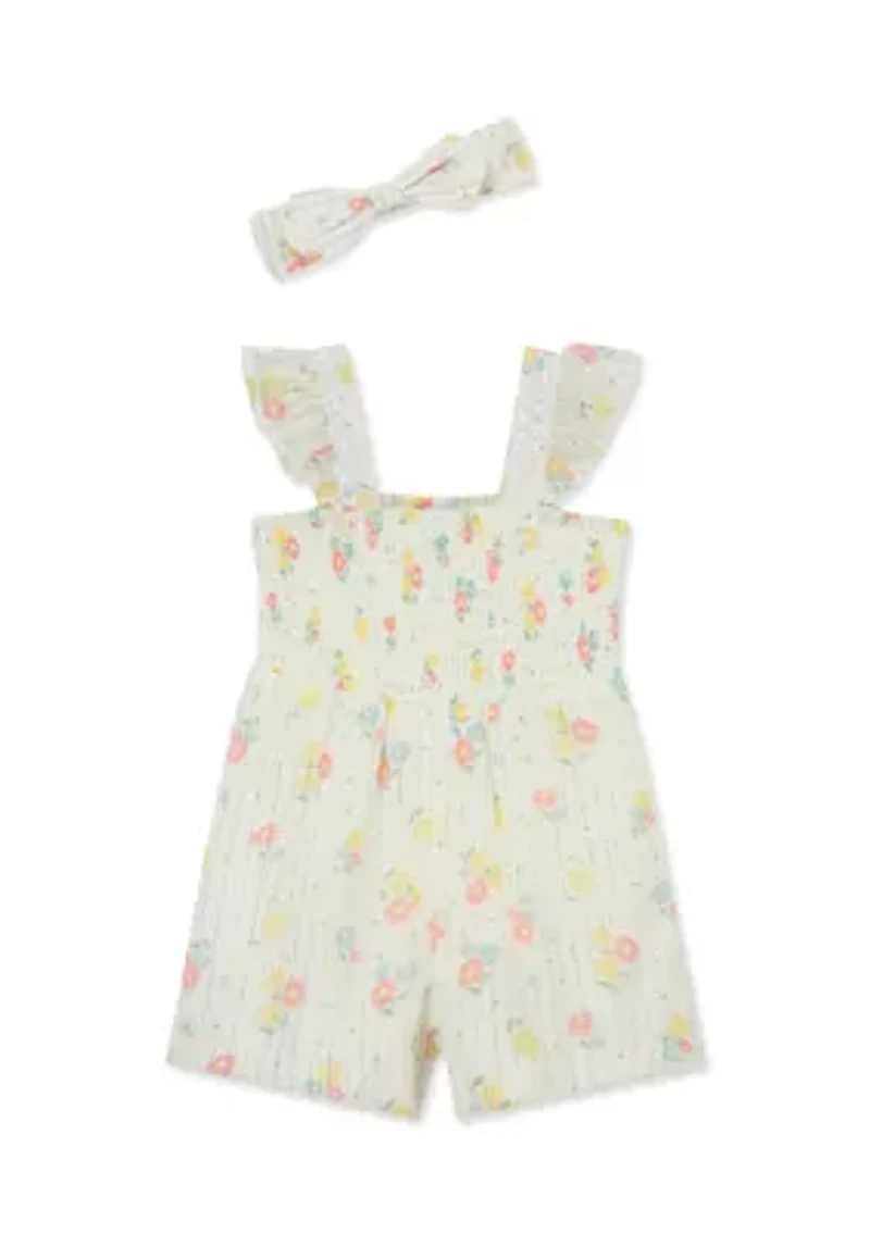 Baby Girls Daisy Woven Romper