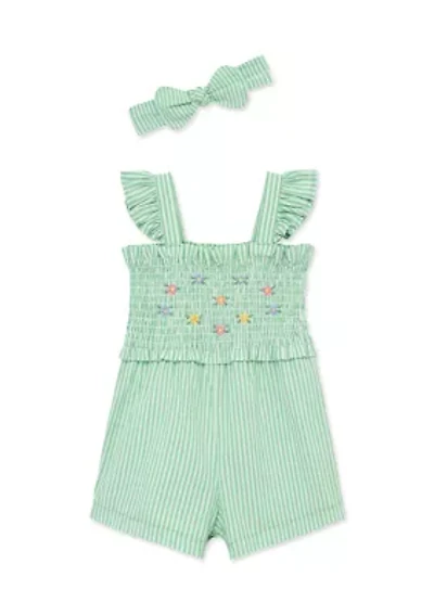 Baby Girls Romper Headband Set