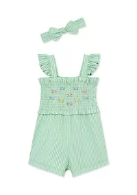 Baby Girls Romper Headband Set