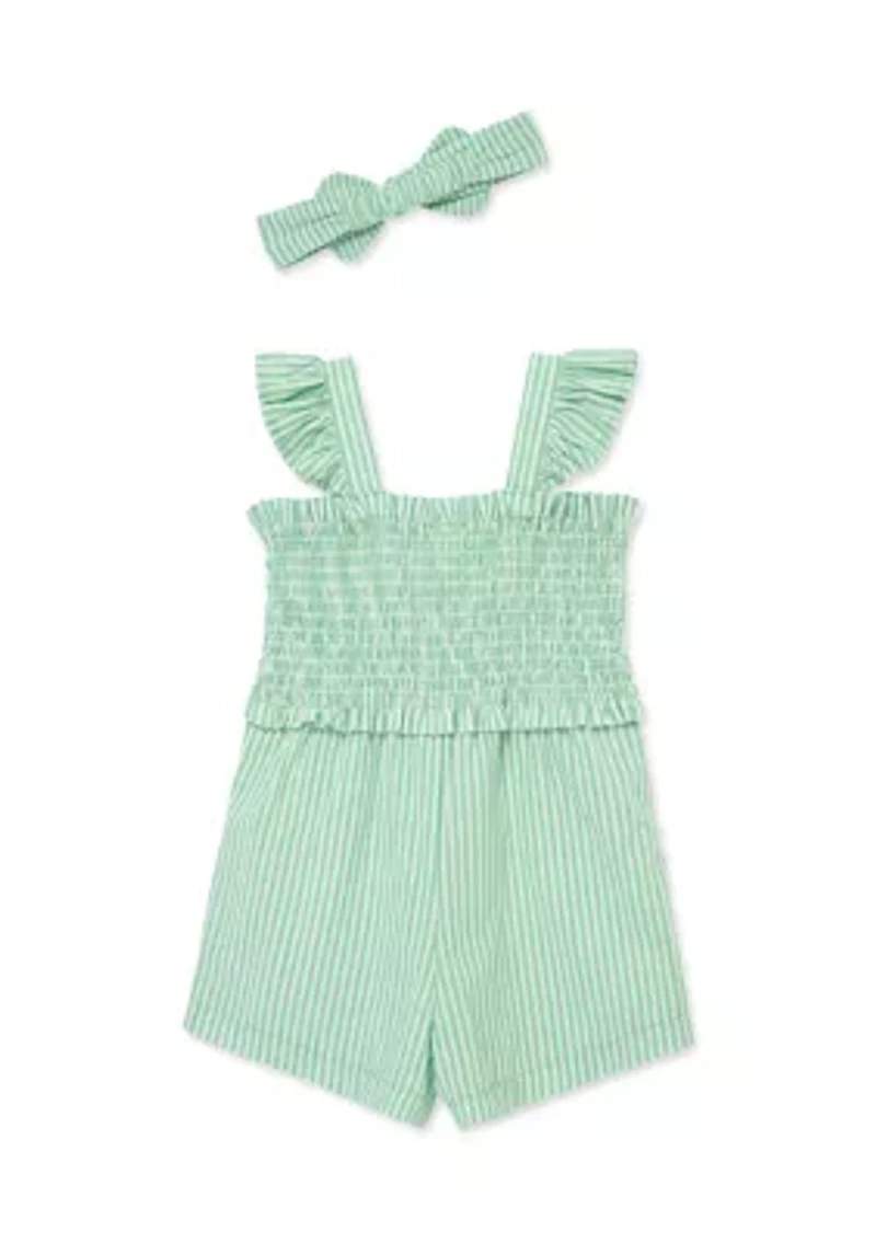 Baby Girls Romper Headband Set