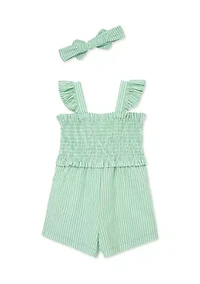 Baby Girls Romper Headband Set