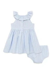Baby Girls Smocked Woven Sundress and Matching Panty Set