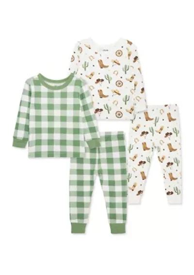 Baby Boyss Cowboy 4 Piece Pajama Set