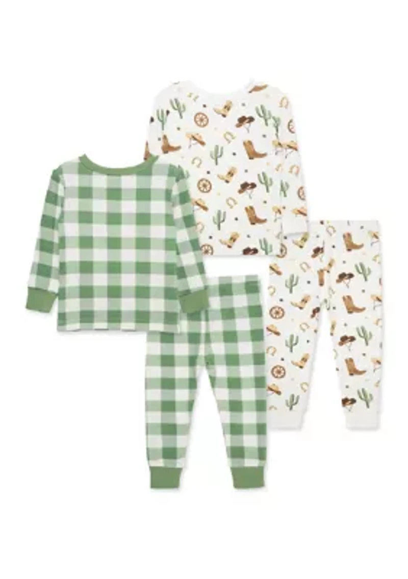 Baby Boyss Cowboy 4 Piece Pajama Set
