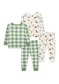 Baby Boyss Cowboy 4 Piece Pajama Set