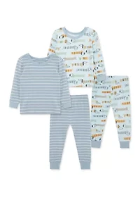 Baby Boys Puppy 4 Piece Pajama Set