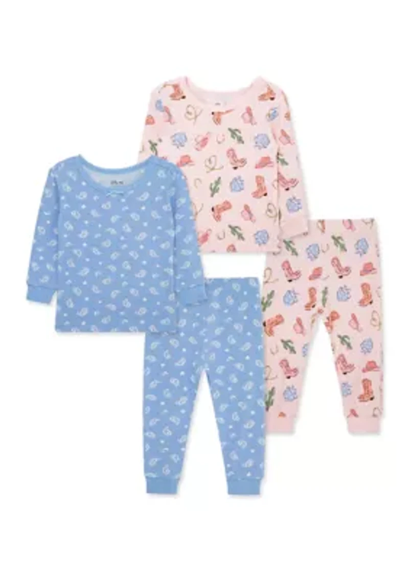 Baby Girls Cowgirl Four Piece Pajama Set