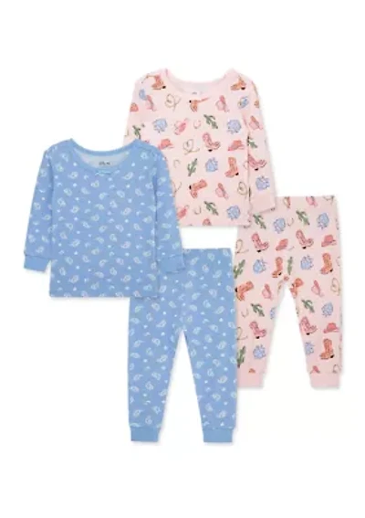 Baby Girls Cowgirl Four Piece Pajama Set
