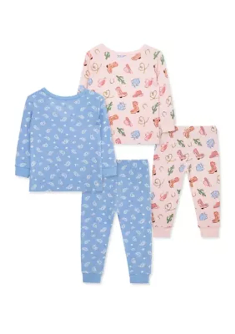 Baby Girls Cowgirl Four Piece Pajama Set