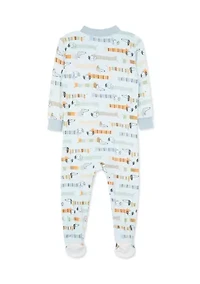 Baby Boys Puppy Zip Front Footie Pajamas