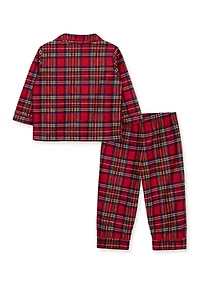 Baby Boys Plaid Coat 2 Piece Pajama Set