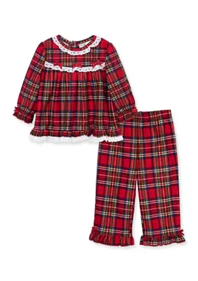 Baby Girls Plaid Two Piece Pajama Set