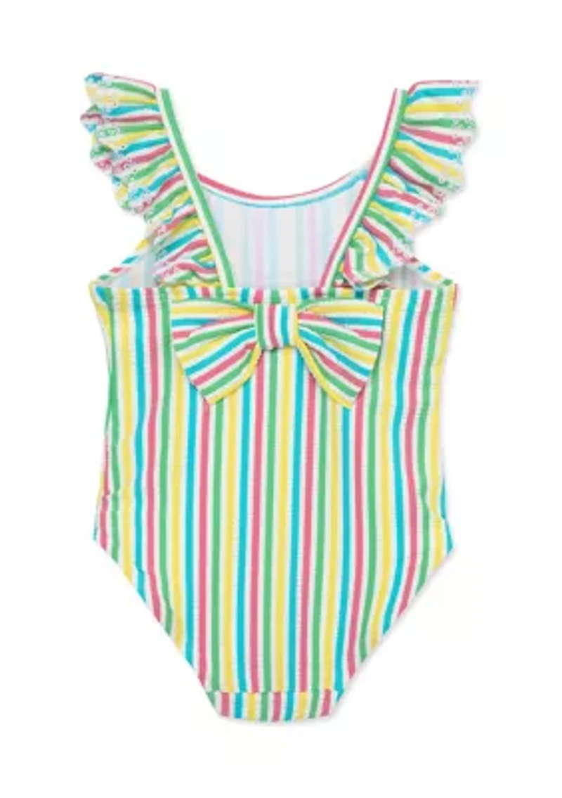 Baby Girls Multi Stripe Swimsuit