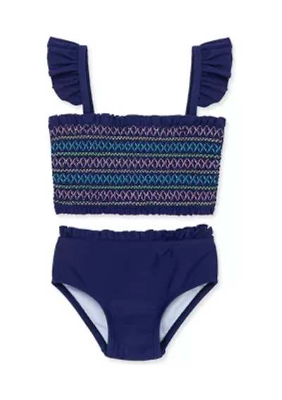 Baby Girls Smocked Two Piece Swimsuit