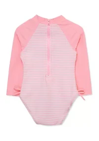 Baby Girls Fish 1 Piece Rashguard Swimsuit