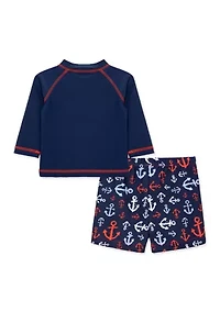 Baby Boys Anchor Rashguard Swim Set