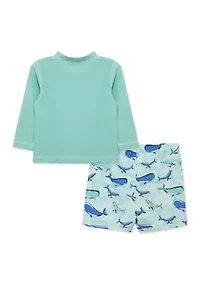 Baby Boys Whale Rashguard Swim Set