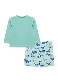 Baby Boys Whale Rashguard Swim Set