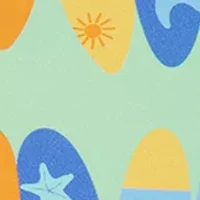 Baby Boys Long Sleeve Surfboard Pattern Rash Guard Swimsuit