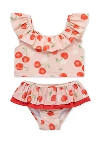 Toddler Girls Cherry 2 Piece Swimsuit Set