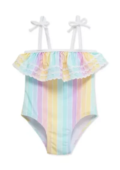 Baby Girls Multi Stripe Swimsuit