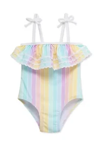 Baby Girls Multi Stripe Swimsuit