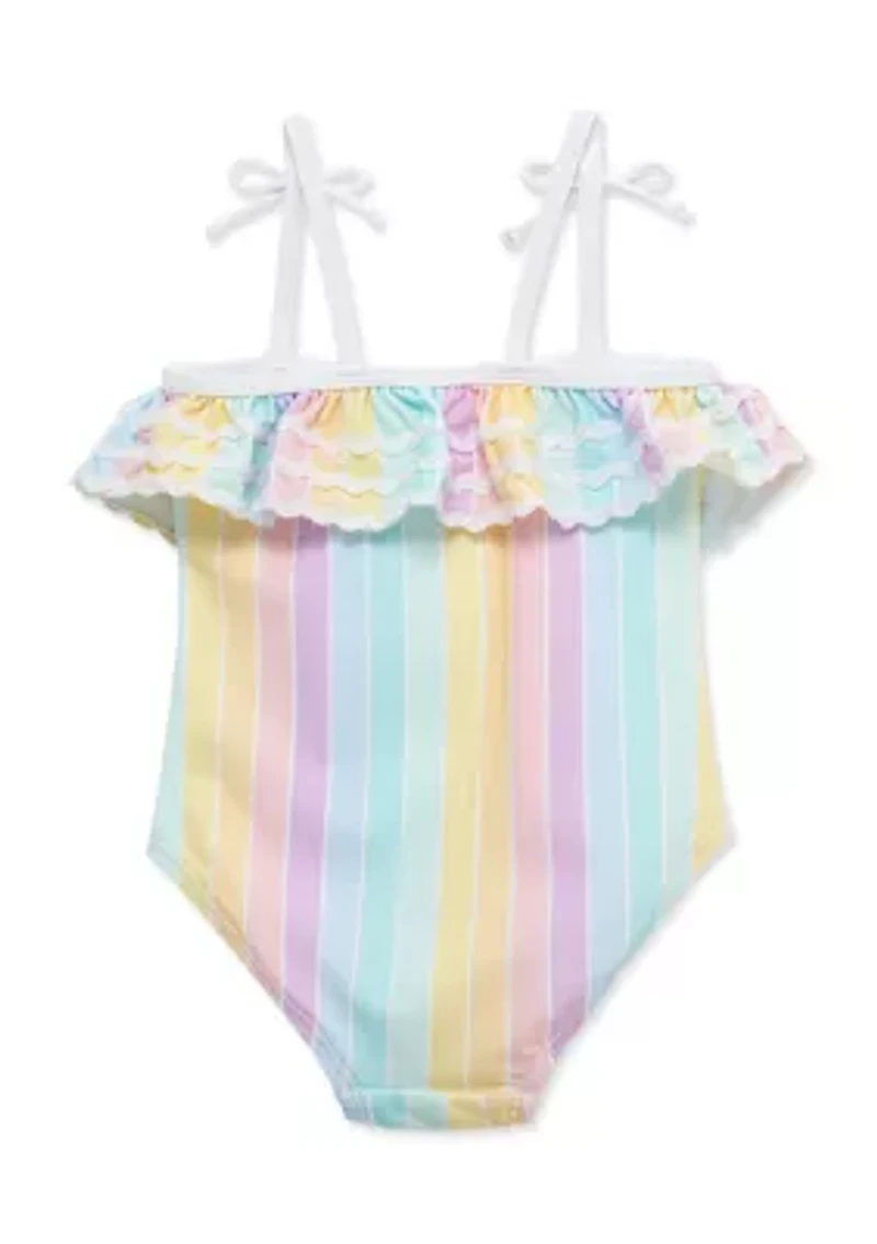 Baby Girls Multi Stripe Swimsuit