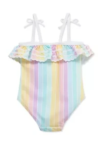 Baby Girls Multi Stripe Swimsuit