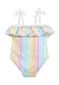 Toddler Girls Multi Stripe Swimsuit