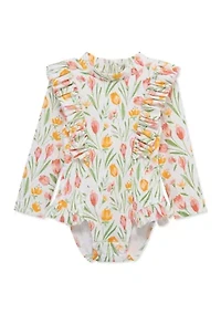 Baby Girls Crocus One Piece Rashguard Swimsuit