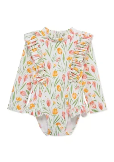 Toddler Girls  Crocus One Piece Rashguard Swimsuit