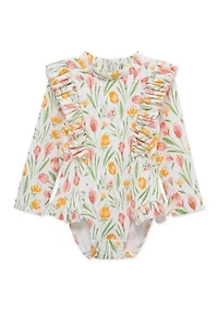 Toddler Girls  Crocus One Piece Rashguard Swimsuit