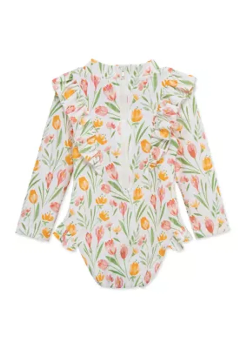 Toddler Girls  Crocus One Piece Rashguard Swimsuit