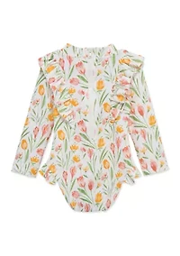 Toddler Girls  Crocus One Piece Rashguard Swimsuit