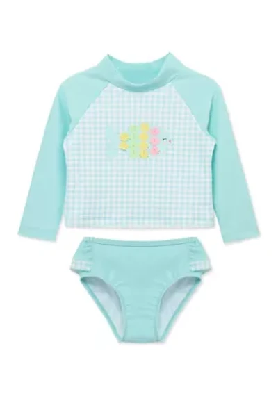Toddler Girls Fish 2 Piece Rashguard Swimsuit