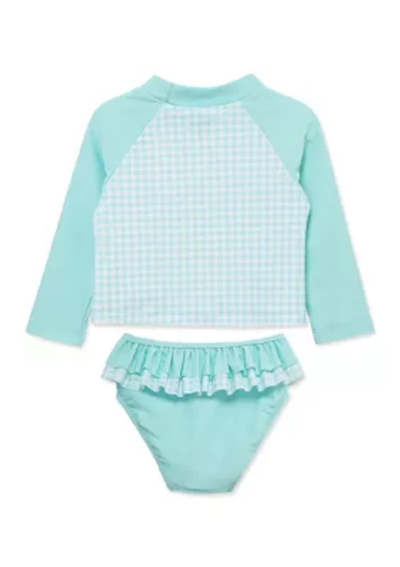 Toddler Girls Fish 2 Piece Rashguard Swimsuit